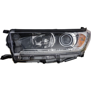 Headlight Assembly for Toyota Highlander 2017-2018, Left Driver, without Smoked Chrome Accent, Replacement