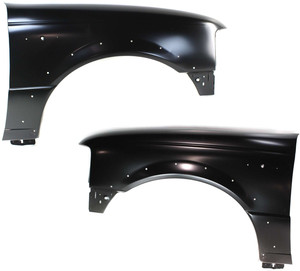 Front Fender Replacement Pair/Set for Ford Ranger 1998-2003 Right Passenger and Left Driver, Primed (Ready to Paint), with Wheel Opening Molding Holes