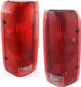 Tail Light Pair/Set for Ford Bronco (1990-1996) and F-Series (1990-1997), Right Passenger and Left Driver Halogen, Replacement Models: for F-150, F-250, F-350
