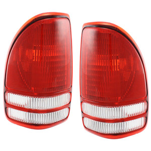 Tail Light Pair/Set for 2002 Dakota, Right Passenger and Left Driver, Lens and Housing Replacement