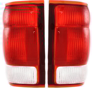 Tail Light Lens and Housing Pair/Set for Ford Ranger 2000-2000, Right Passenger and Left Driver Replacement