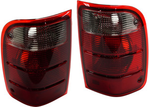 Tail Light Lens and Housing Pair/Set for 2001-2005 Ford Ranger, Right Passenger and Left Driver, Replacement