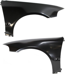 Front Fender Pair/Set for 1992-1995 Honda Civic, Right Passenger and Left Driver, Primed (Ready to Paint), Coupe/Hatchback with Molding Holes, Replacement