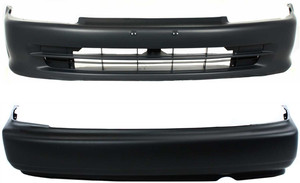 Front and Rear Bumper Cover Set for Honda Civic 1992-1995 Sedan, Primed (Ready to Paint), Replacement Set