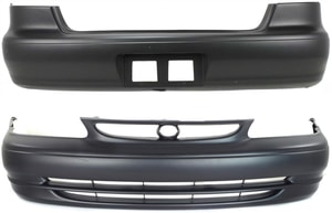 Front and Rear Bumper Cover Set for 1998-2000 Toyota Corolla, Primed (Ready to Paint) Replacement