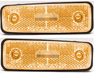 Front Side Marker Light Assembly for 1982-1985 Toyota Celica, 1986 Toyota Supra, On Fender Side, Right Passenger and Left Driver, Replacement Pair/Set