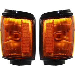 Corner Light Assembly Pair/Set for 1984-1986 Toyota 4Runner, Right Passenger and Left Driver Included, With Black Trim, Replacement