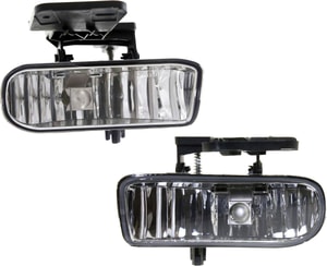 Front Fog Light Assembly Pair/Set for GMC Sierra 1500 (1999-2002), Right Passenger and Left Driver Side Replacement