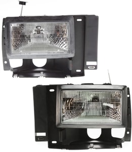 Headlight Halogen Assembly Pair/Set for Ford Bronco II (1989-1990) and Explorer (1991-1994), Right Passenger and Left Driver Side, Replacement