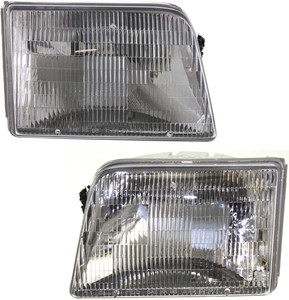 Headlight Assembly Pair/Set for 1993-1997 Ford Ranger, Right Passenger and Left Driver, Halogen, Replacement