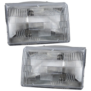Headlight Assembly Pair/Set for 1993-1998 Jeep Grand Cherokee, Right Passenger and Left Driver, Halogen, Built in Canada or USA, Replacement
