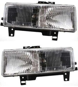 Headlight Assembly Composite Halogen Pair/Set for Chevrolet Express/Savana Van 1996-2002, Right Passenger and Left Driver, Replacement