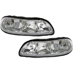Headlight Assembly for Chevrolet Malibu 1997-2003, Classic 2004-2005, Right Passenger and Left Driver, Composite, Halogen Replacement Pair/Set