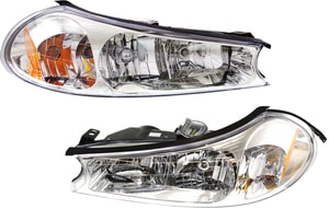 Headlight Assembly for 1998-2000 Ford Contour, Halogen, Includes Right Passenger and Left Driver Sides, Replacement Pair/Set