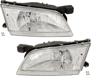 Headlight Assembly Pair/Set for Nissan Altima 1998-1999, Right Passenger and Left Driver, Halogen, Replacement