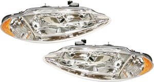 Headlight Assembly for Dodge Intrepid 1998-2004, Right Passenger and Left Driver, Halogen with Leveling, Replacement Pair/Set