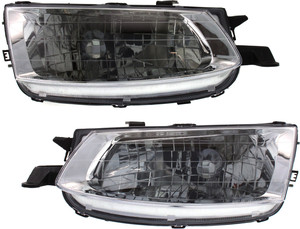 Headlight Assembly Pair/Set for Toyota Solara 1999-2001, Right Passenger & Left Driver, Halogen Replacement