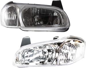 Headlight Assembly Pair/Set for Nissan Maxima 2000-2001 Right Passenger and Left Driver, Halogen, Excluding 20th Anniversary Edition, Replacement