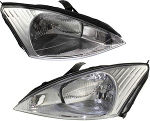 Headlight Assembly for 2000-2002 Focus, Right Passenger and Left Driver, Halogen, Replacement Pair/Set