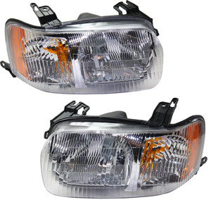Headlight Assembly Pair/Set for Ford Escape 2001-2004, Right Passenger and Left Driver, Halogen Replacement