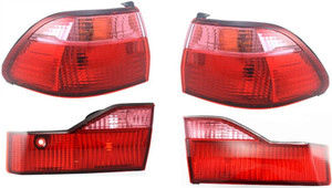 Tail Light Pair/Set for Honda Accord 1998-2000 Sedan, Right Passenger and Left Driver, Inner and Outer, Replacement