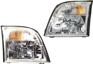 Headlight Assembly for Mercury Mountaineer 2002-2005, Right Passenger and Left Driver, Halogen, Replacement Pair/Set