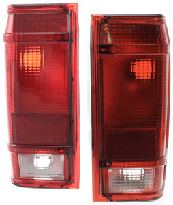 Tail Light Lens and Housing Pair/Set for 1991-1992 Ford Ranger, Right Passenger and Left Driver Replacement