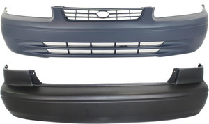 Front and Rear Bumper Cover Set for 1997-1999 Toyota Camry, Primed (Ready to Paint), Replacement