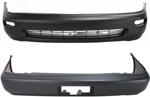 Front and Rear Bumper Cover Set for 1993-1997 Toyota Corolla Sedan, Primed (Ready to Paint) Replacement