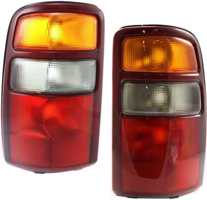Tail Light Lens and Housing Pair/Set for 2000-2003 Chevrolet Suburban, Right Passenger and Left Driver Replacement