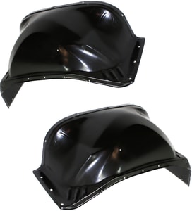 Inner Fender Wheelhouse Pair/Set for Chevrolet Suburban, 1981-1991, Right Passenger and Left Driver, Steel, Black - CAPA-Certified Replacement