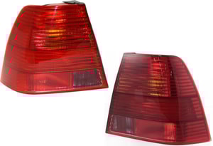 Tail Light Lens and Housing Pair/Set for 1999-2003 Volkswagen Jetta Sedan, Includes Right Passenger and Left Driver Lights, New Body Style, Replacement