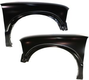 Front Fender Pair/Set for Chevrolet S10 Pickup (1994-2004)/Chevrolet Blazer (1995-2005), Right Passenger and Left Driver, Primed (Ready to Paint), 4WD (Four-Wheel Drive) S10/Sonoma with ZR2 Package (Wide Stance Suspension), Flare Holes Replacement