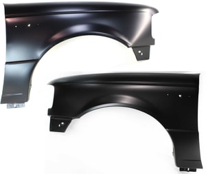 Front Fender Pair/Set for Ford Ranger 1993-1997, Right Passenger and Left Driver, Primed (Ready to Paint), Without Wheel Opening Molding Holes, Replacement