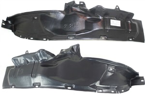 Front Fender Liner Pair/Set for 1999-2004 Nissan Pathfinder, Right Passenger and Left Driver, Rear Section, From 12-1998 Replacement