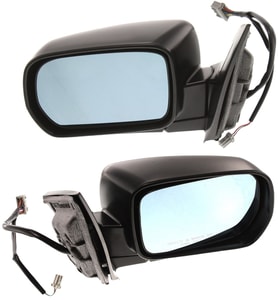 Pair/Set - Right Passenger and Left Driver Power Mirrors for Acura MDX 2002-2006, Manual Folding, Heated, Paintable, with Memory, and Touring Package, 12H11P Replacement