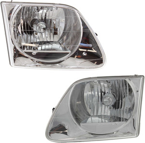 Pair/Set - Headlight Assembly for Ford F-150 1997-2003, Right Passenger and Left Driver, Halogen, Lightning Model, Replacement