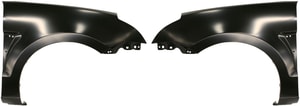 Front Fender Pair/Set for 2008-2009 Ford Focus, Right Passenger and Left Driver, Primed (Ready to Paint), with Grille Provision - Replacement