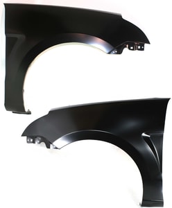 Front Fender Pair/Set for 2008-2011 Ford Focus, Right Passenger and Left Driver, Primed (Ready to Paint), Without Grille Provision, Replacement