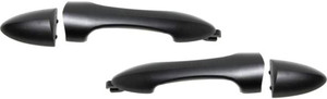 Rear Door Handle Pair/Set for Ford Focus 2000-2006, Textured Black, Outside, Right Passenger and Left Driver, with Cap, Cover, Pad, and Handle Replacement