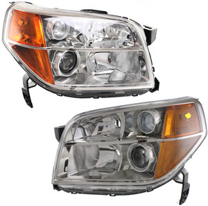 Headlight Lens and Housing Pair/Set for 2006-2008 Pilot, Right Passenger and Left Driver Replacement