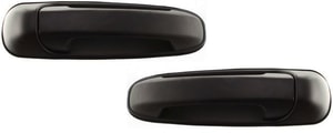 Rear Exterior Door Handle Pair/Set for Jeep Grand Cherokee 1999-2004, Liberty 2002-2007, Right Passenger and Left Driver, Smooth Black, Plastic, Replacement