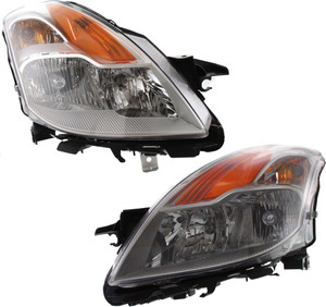 Headlight Assembly Pair/Set for 2008-2009 Nissan Altima Coupe, Includes Right Passenger and Left Driver Halogen Headlights Replacement