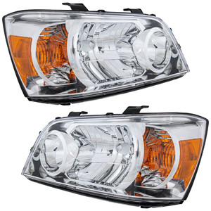 Headlight Lens and Housing Pair/Set for 2007 Toyota Highlander, Right Passenger and Left Driver, Replacement