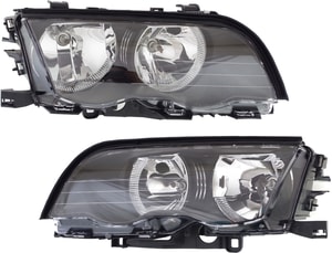 Headlight Assembly for BMW 3-Series 1999-2001, Halogen, Sedan/Wagon, Right Passenger and Left Driver, Replacement Pair/Set Models: for 323i, 328i, 325i, 330i.