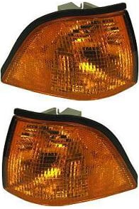 Corner Park/Signal Light Pair/Set for BMW 3-Series 1992-1999, Right Passenger and Left Driver, Lens and Housing, Coupe/Convertible Replacement - fits 318i, 325i, M3.