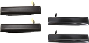 Exterior Door Handle Pair/Set for Chevrolet Century 1982-1996, Front and Rear, Right Passenger and Left Driver, Smooth Black Metal, Replacement