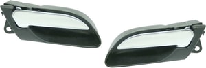 Front Interior Door Handle Pair/Set for BMW 3-Series 1999-2006, Right Passenger and Left Driver, Chrome Lever with Black Bezel Replacement Models: for 320i, 323i, 325i, 328i, 330i.