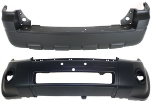 Front and Rear Bumper Cover Set for Ford Escape 2008-2012, Primed (Ready to Paint) Replacement