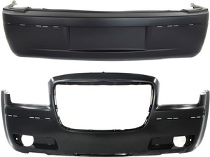 Front and Rear Bumper Cover Set for 2005-2010 Chrysler Chrysler 300, 3.5L Engine, Primed (Ready to Paint), Replacement